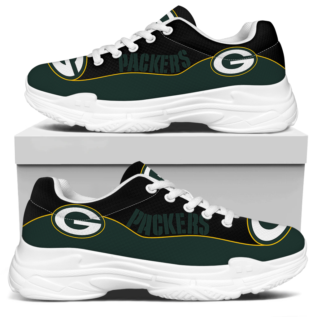 Women's Green Bay Packers Edition Chunky Sneakers With Line 002